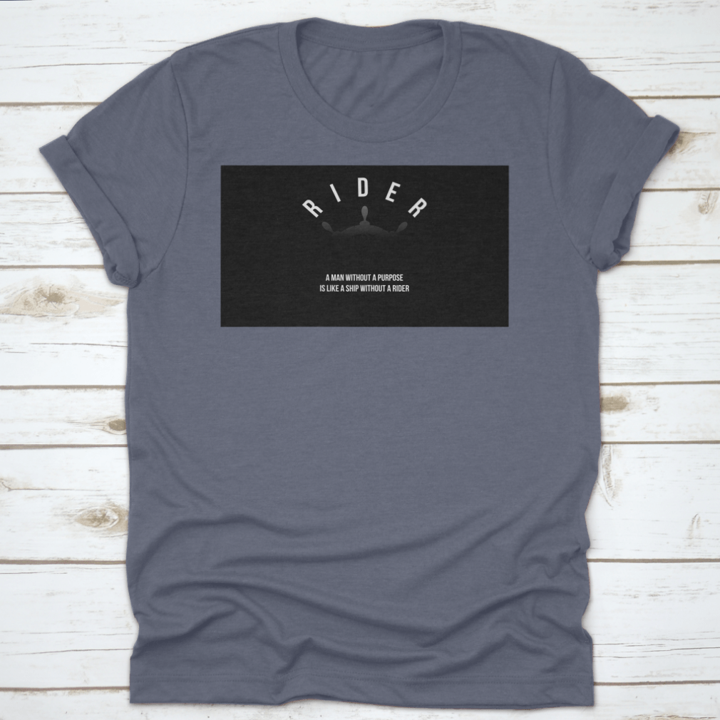 Vector design shirt featuring a ship's rudder and the word 'Rider', showcasing a unique nautical theme.
