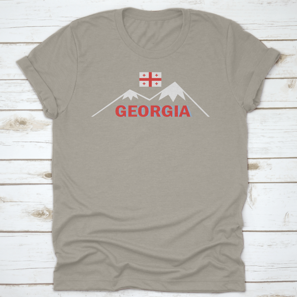 Vector Illustration of the Georgia Country Emblem on a cotton fabric, showcasing its vibrant colors and intricate design.