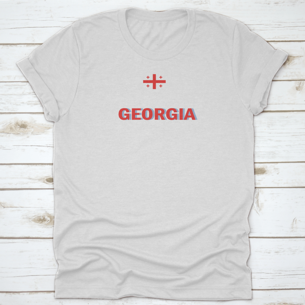 Vector Illustration of the Georgia Country Emblem on a cotton fabric, showcasing its vibrant colors and intricate design.