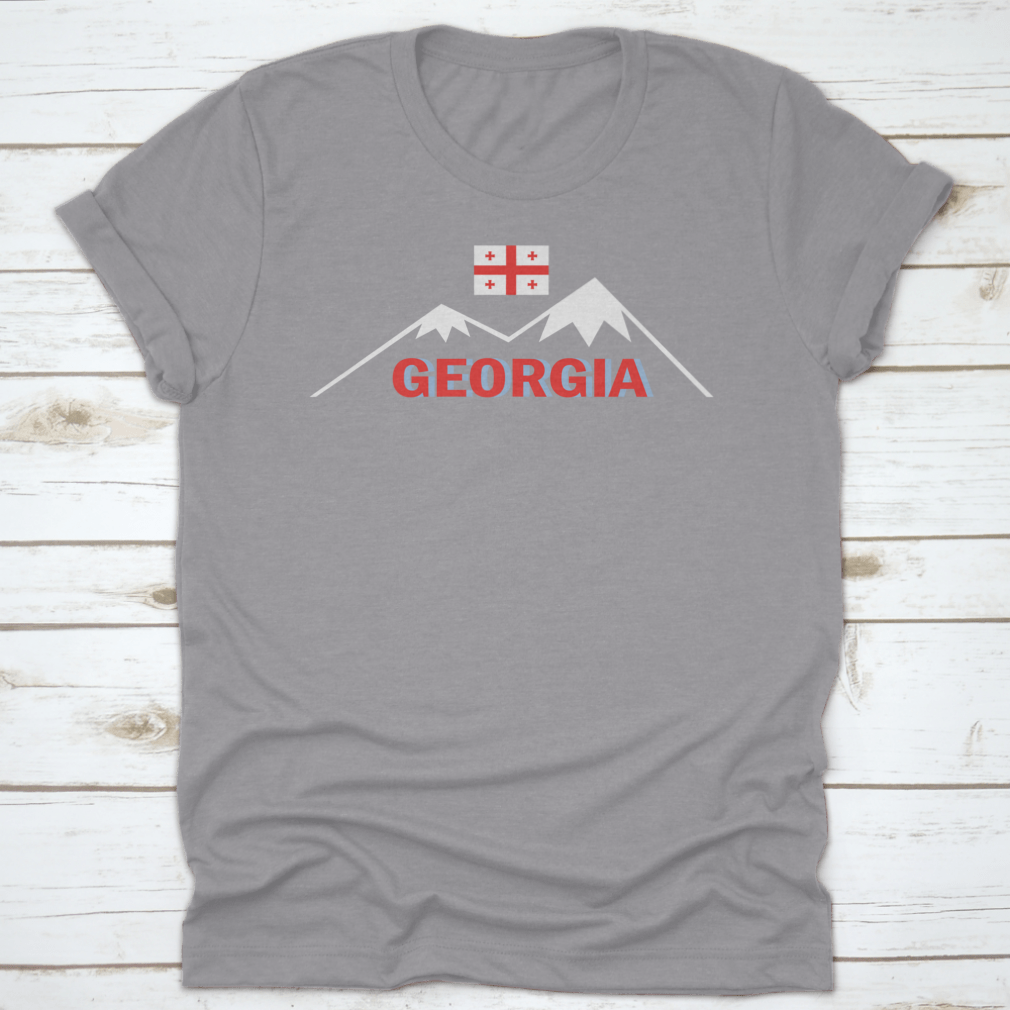 Vector Illustration of the Georgia Country Emblem on a cotton fabric, showcasing its vibrant colors and intricate design.