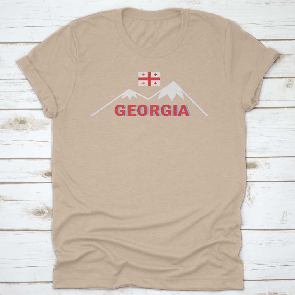 Vector Illustration of the Georgia Country Emblem on a cotton fabric, showcasing its vibrant colors and intricate design.