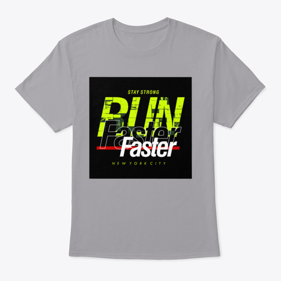 Vector illustration of a t-shirt featuring sport typography that says 'Run Faster', showcasing a stylish design for athletes.