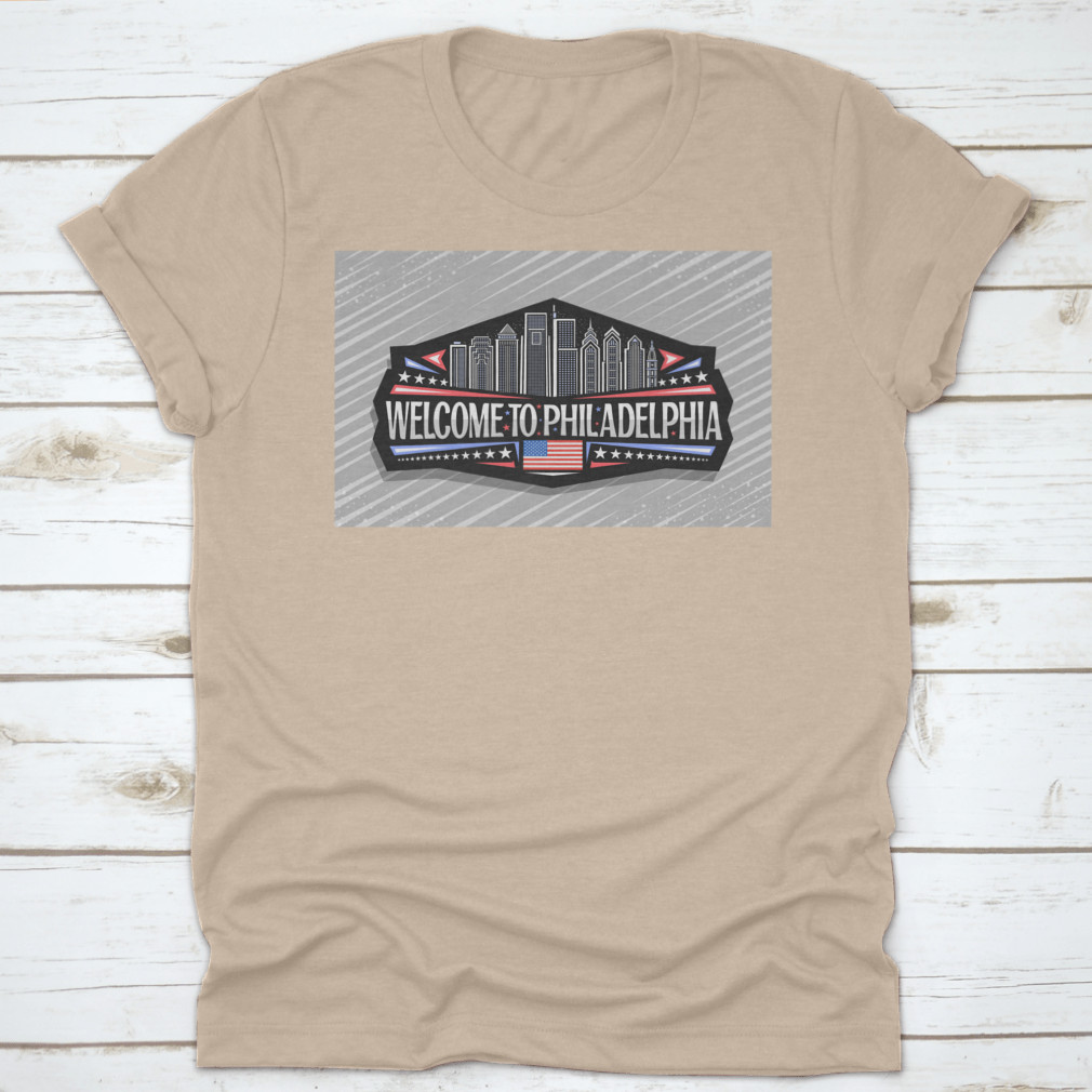 Black decorative sticker featuring the vector logo for Philadelphia, showcasing city pride.