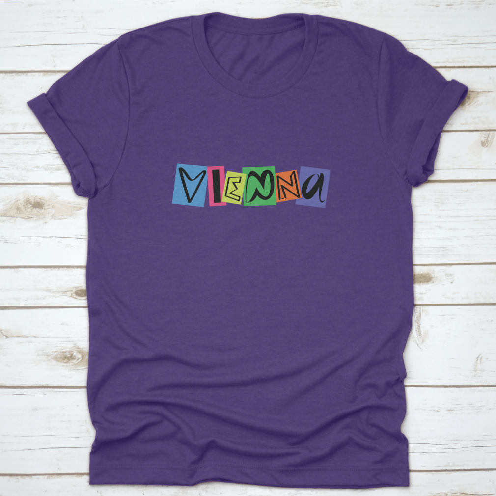 Vienna Austria Logo Icon T-shirt featuring a modern hand-drawn doodle design on a soft cotton fabric.