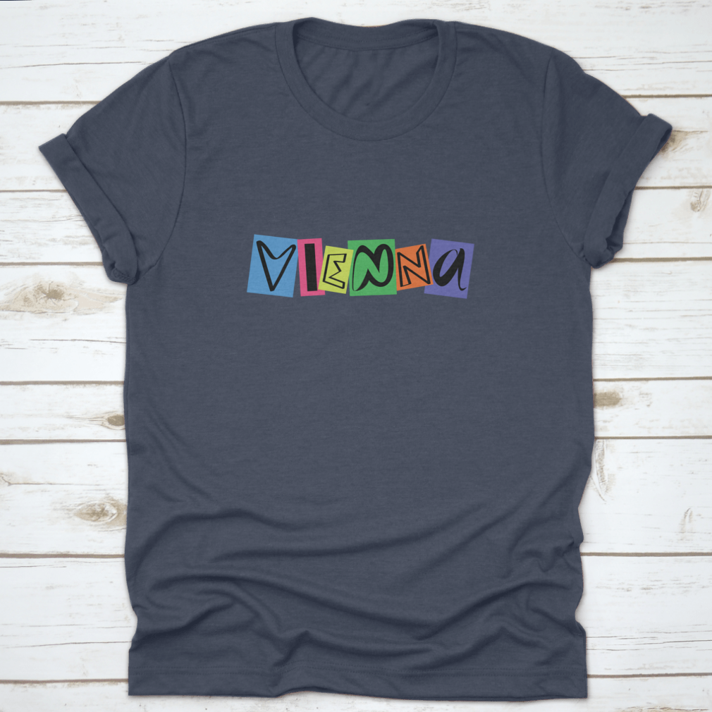 Vienna Austria Logo Icon T-shirt featuring a modern hand-drawn doodle design on a soft cotton fabric.