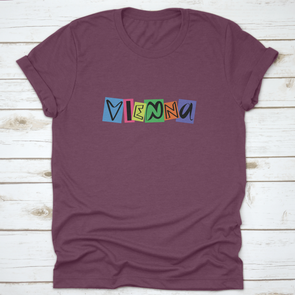 Vienna Austria Logo Icon T-shirt featuring a modern hand-drawn doodle design on a soft cotton fabric.
