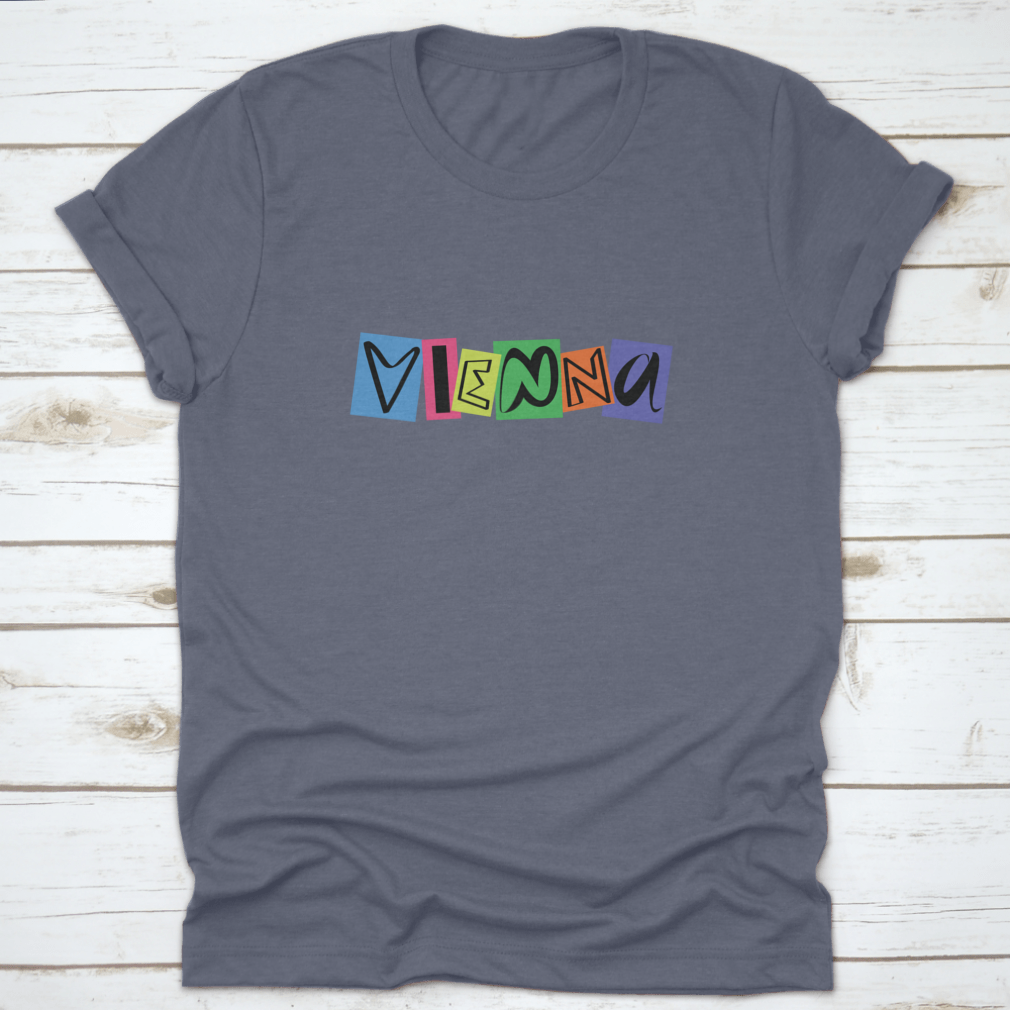 Vienna Austria Logo Icon T-shirt featuring a modern hand-drawn doodle design on a soft cotton fabric.
