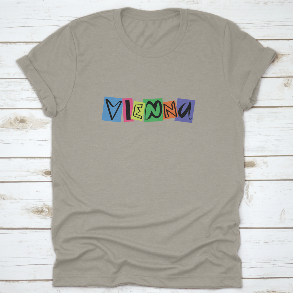 Vienna Austria Logo Icon T-shirt featuring a modern hand-drawn doodle design on a soft cotton fabric.