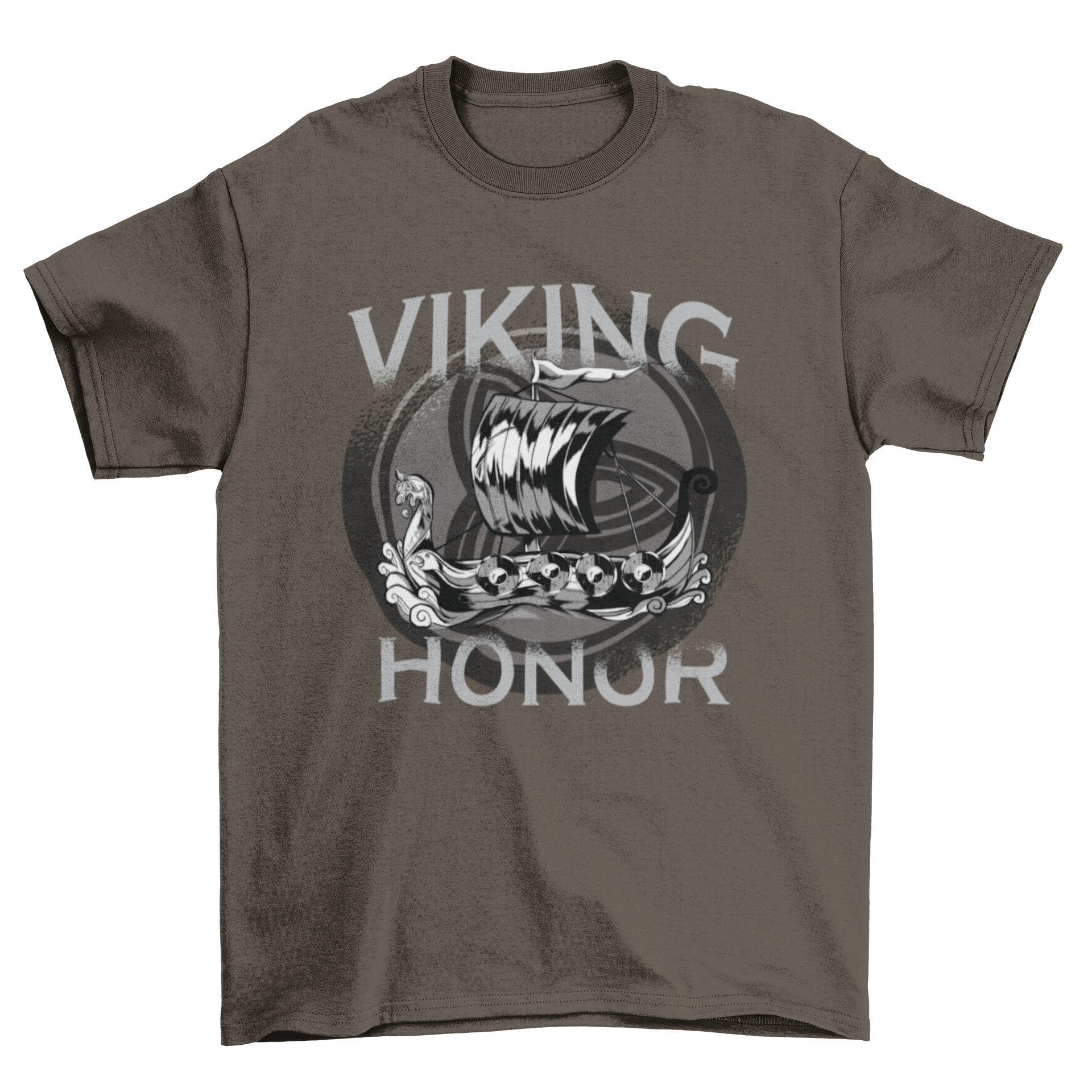 Viking Honor T-Shirt featuring a detailed Viking ship design with the text 'Viking Honor'.