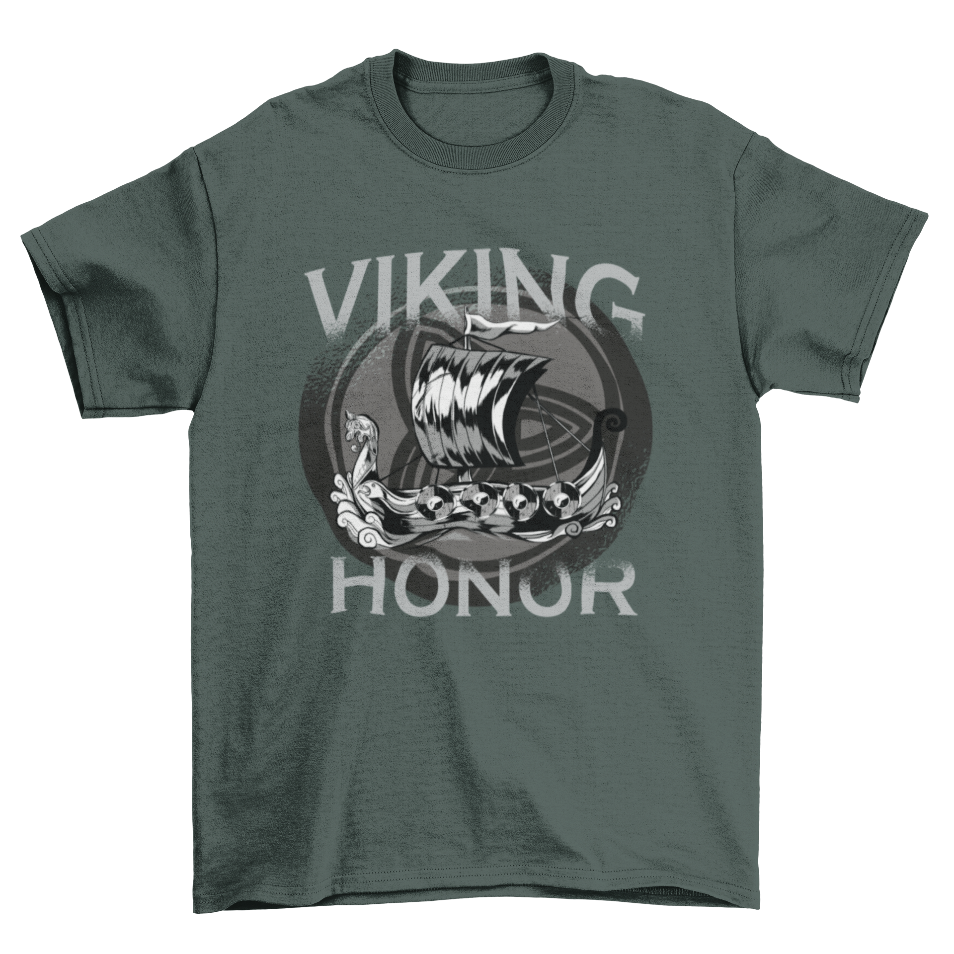 Viking Honor T-Shirt featuring a detailed Viking ship design with the text 'Viking Honor'.