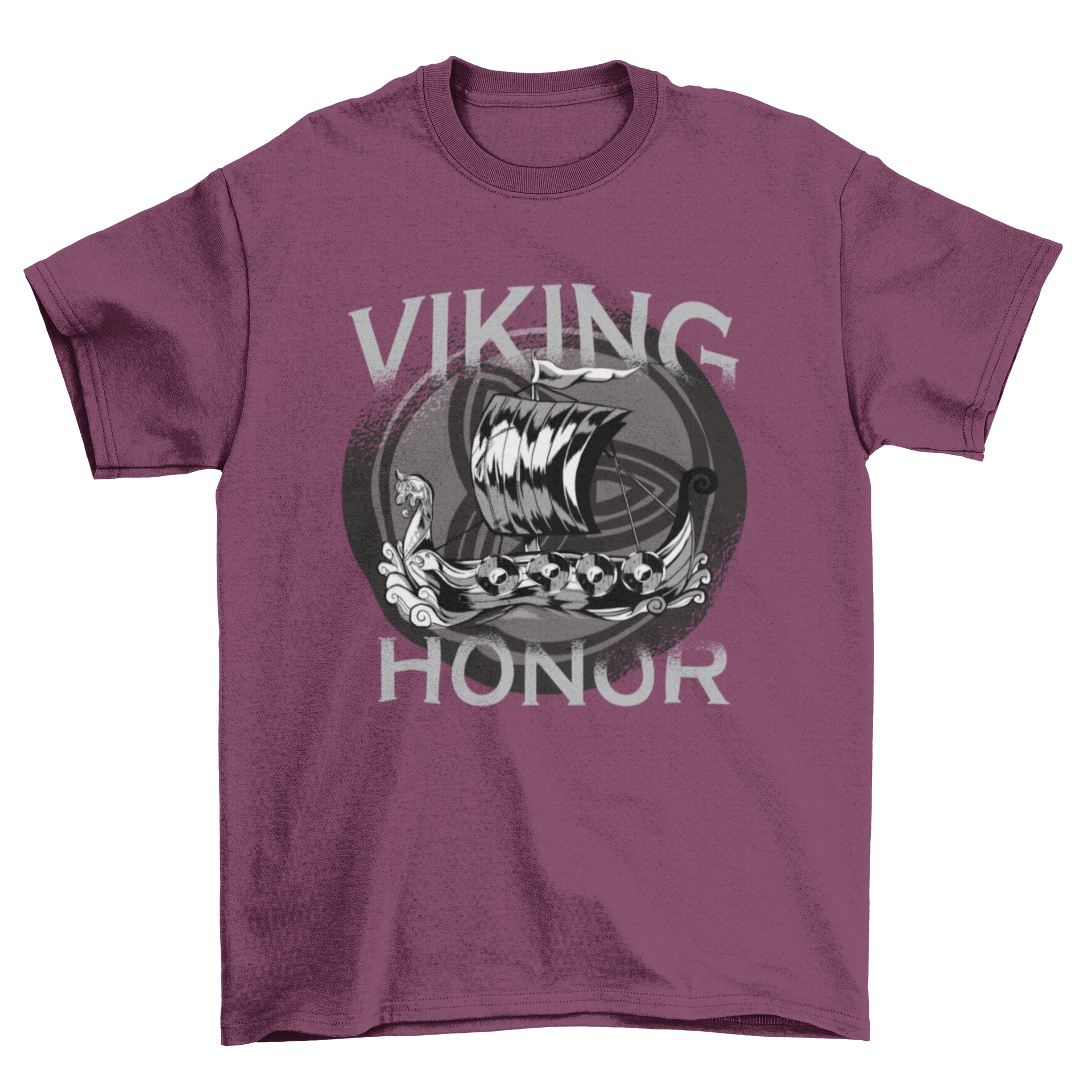Viking Honor T-Shirt featuring a detailed Viking ship design with the text 'Viking Honor'.