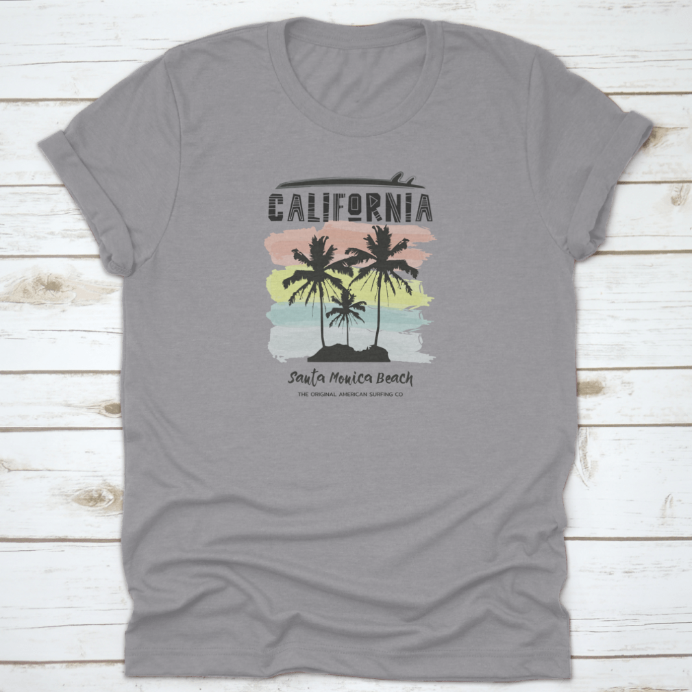 Vintage California Beach Vibes Cool T-Shirt in a relaxed fit, showcasing a beach-themed graphic design, perfect for casual wear.