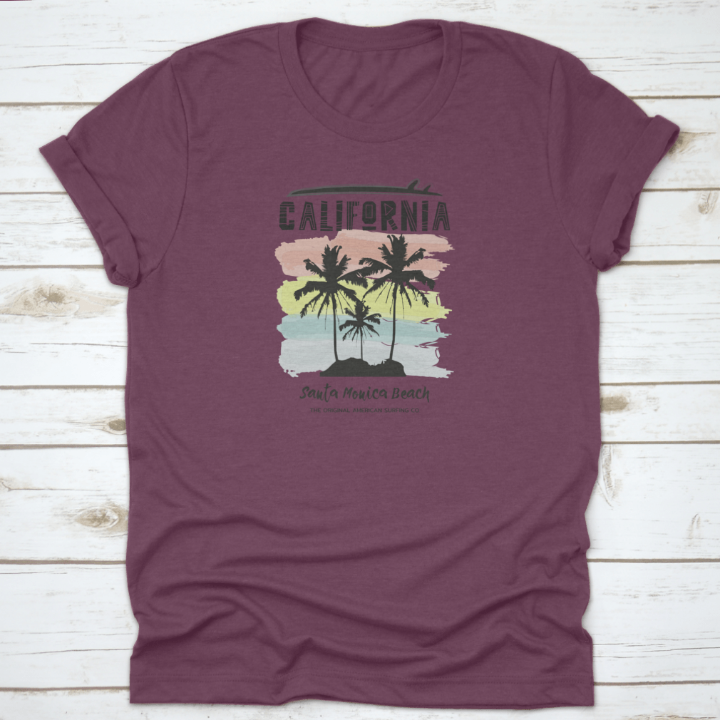 Vintage California Beach Vibes Cool T-Shirt in a relaxed fit, showcasing a beach-themed graphic design, perfect for casual wear.