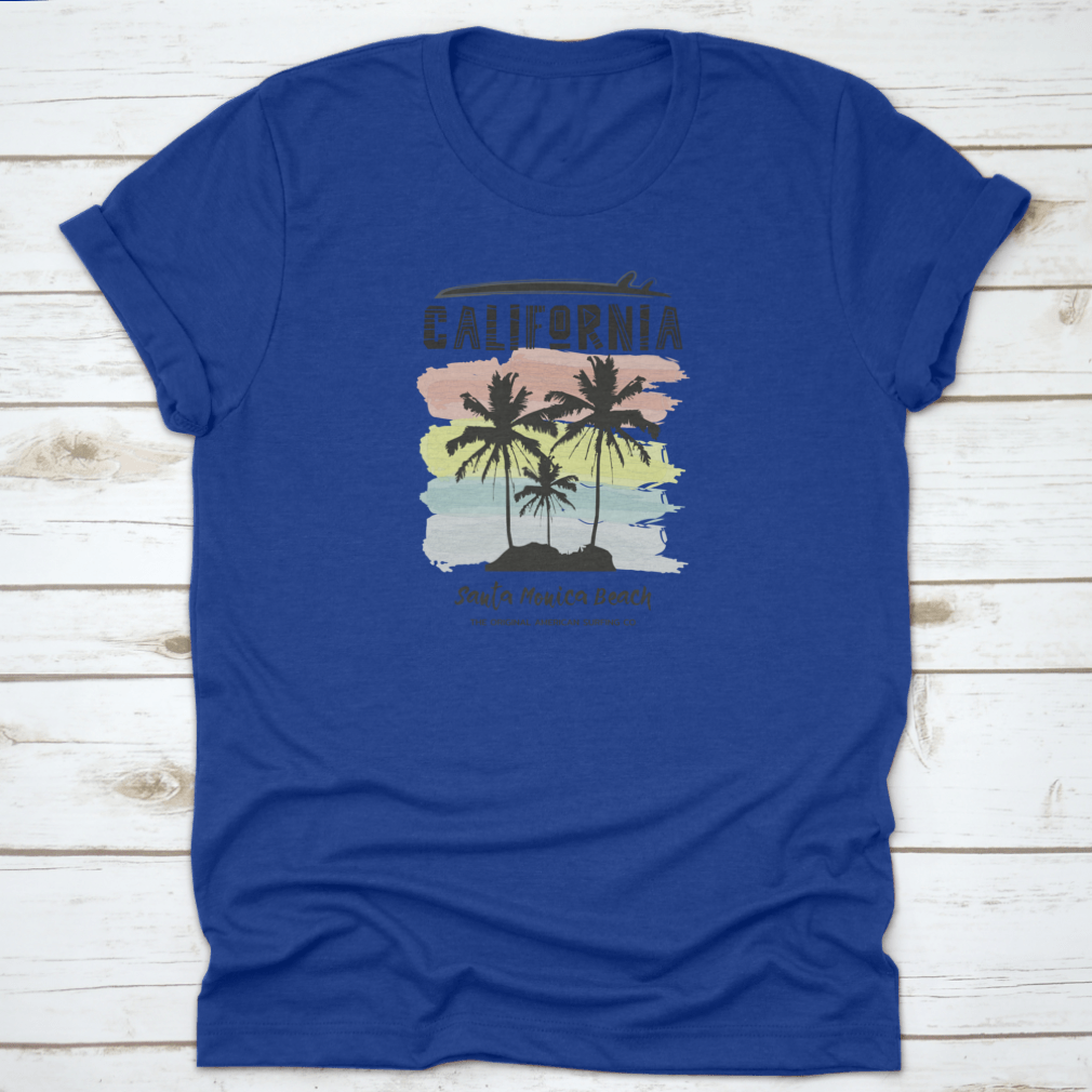 Vintage California Beach Vibes Cool T-Shirt in a relaxed fit, showcasing a beach-themed graphic design, perfect for casual wear.