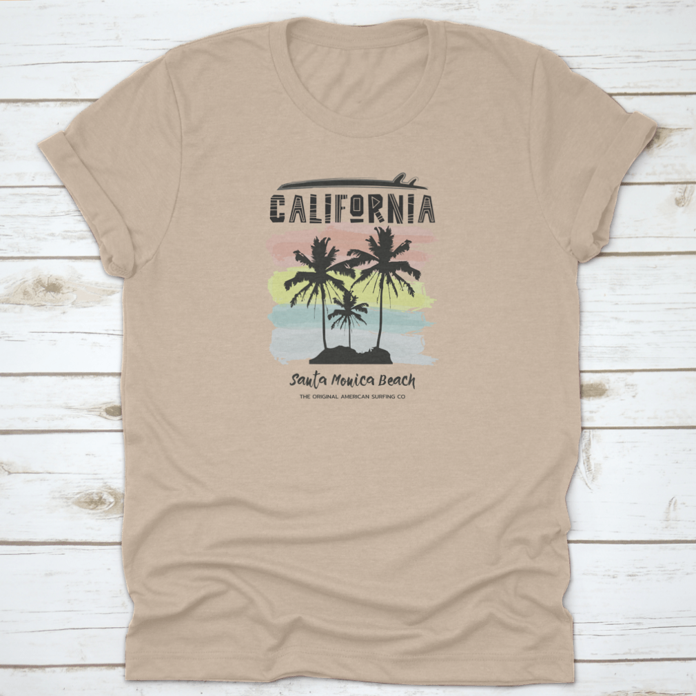 Vintage California Beach Vibes Cool T-Shirt in a relaxed fit, showcasing a beach-themed graphic design, perfect for casual wear.