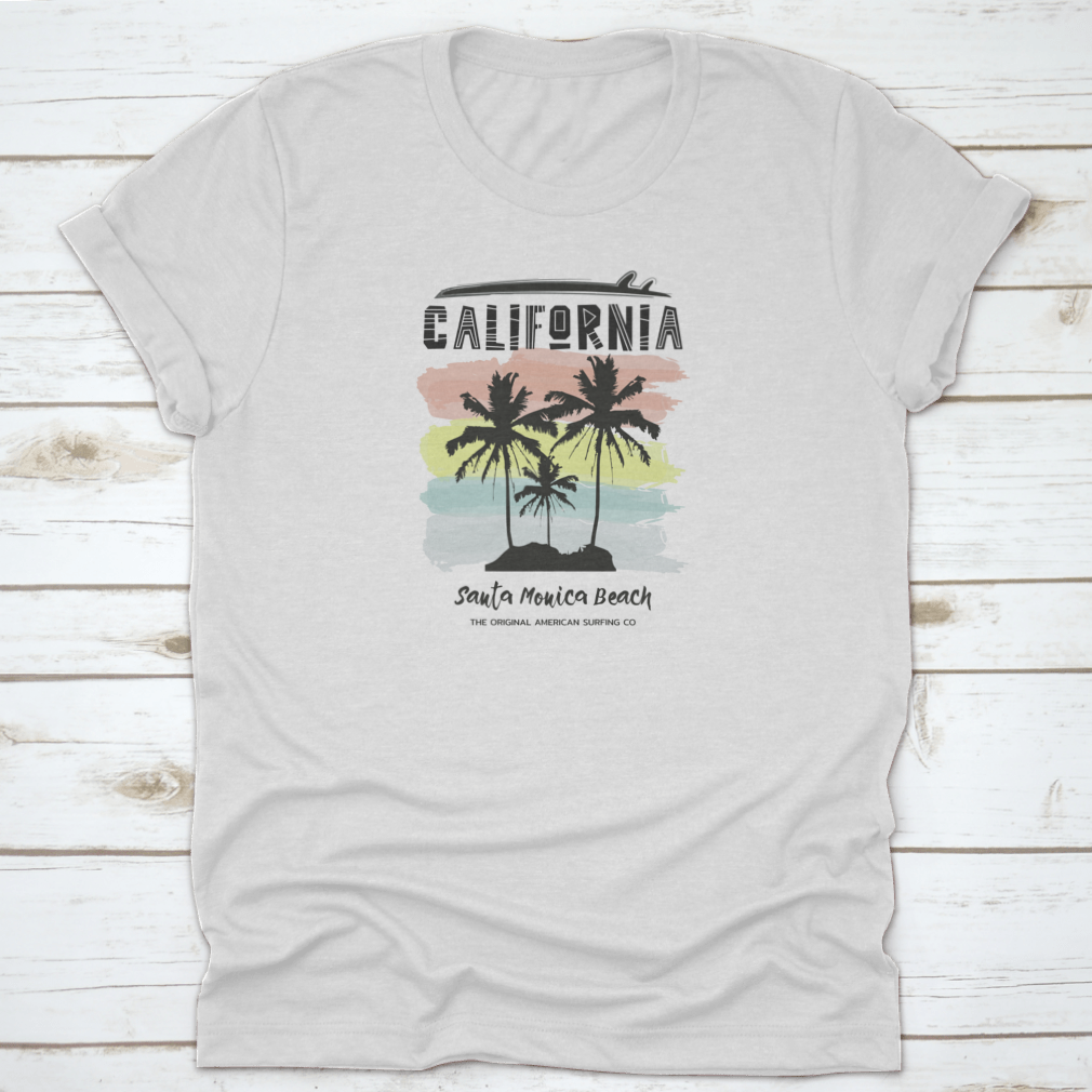 Vintage California Beach Vibes Cool T-Shirt in a relaxed fit, showcasing a beach-themed graphic design, perfect for casual wear.