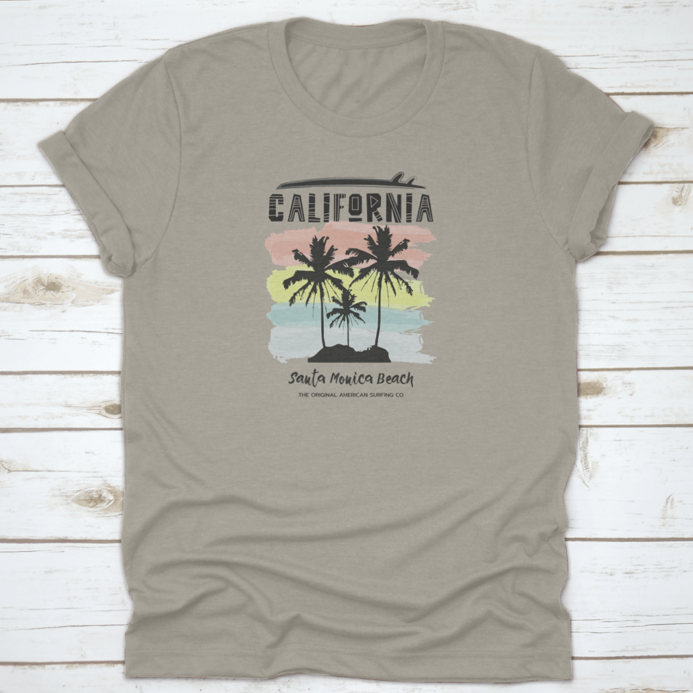Vintage California Beach Vibes Cool T-Shirt in a relaxed fit, showcasing a beach-themed graphic design, perfect for casual wear.
