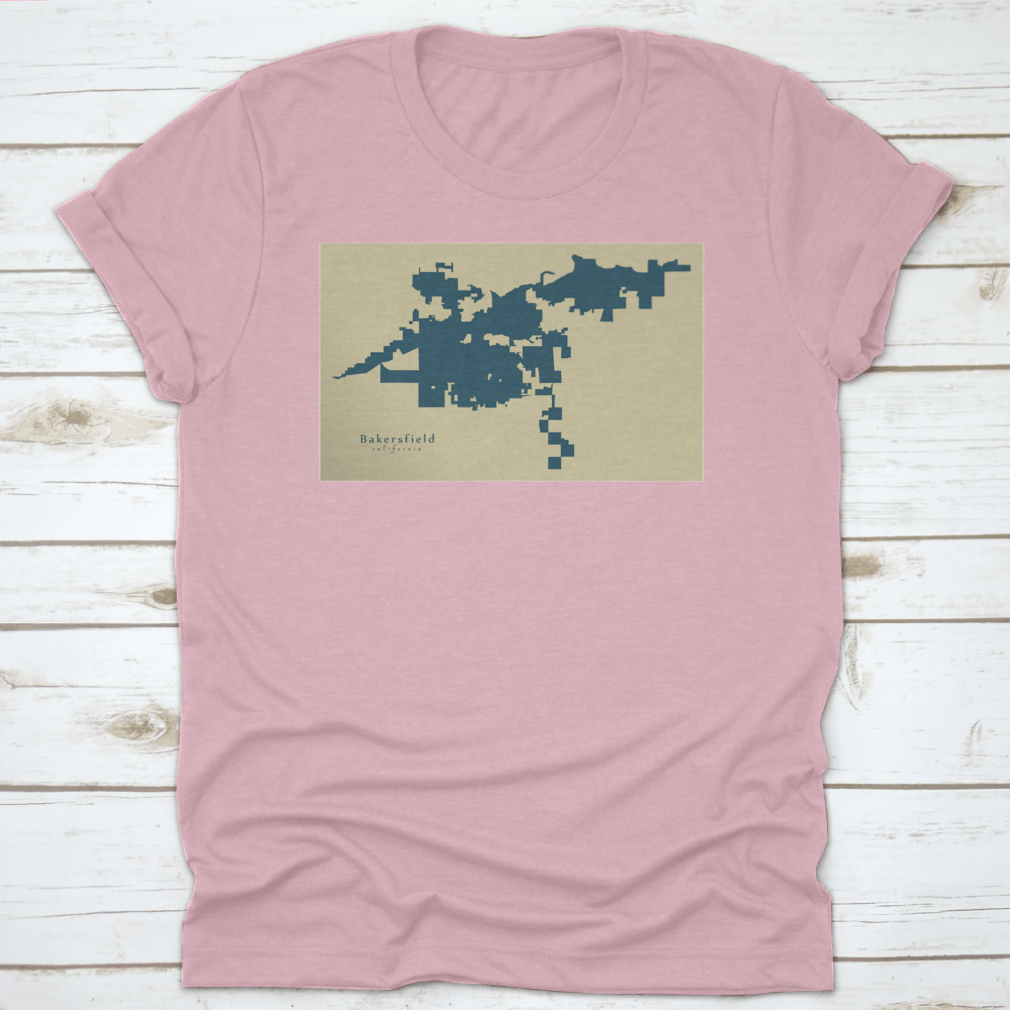 Vintage State City Geographic Map of Bakersfield, California, showcasing detailed geographical features and artistic design.