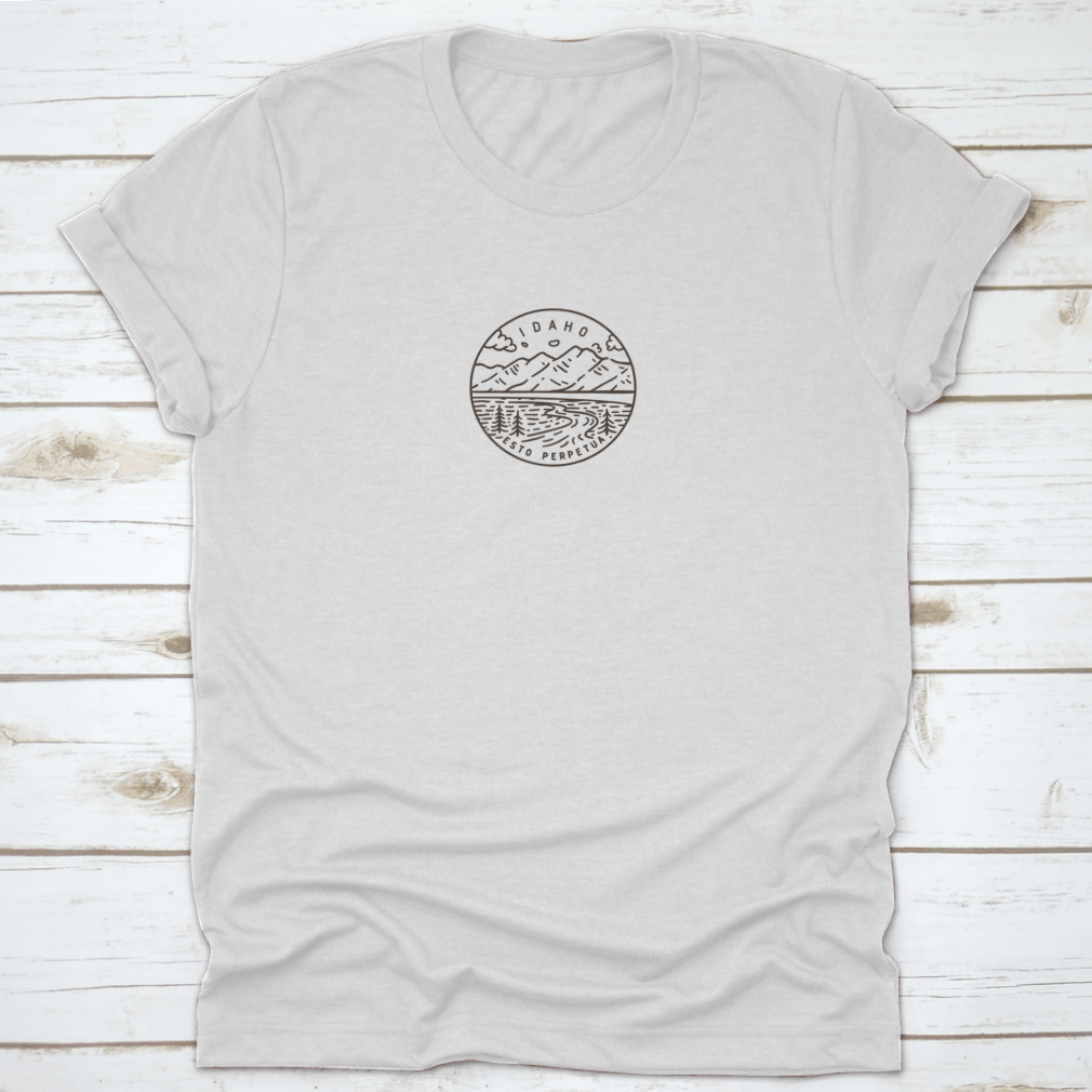 Vintage Vector Round Label Idaho Teton River Shirt featuring a classic fit and soft cotton fabric, ideal for outdoor enthusiasts.