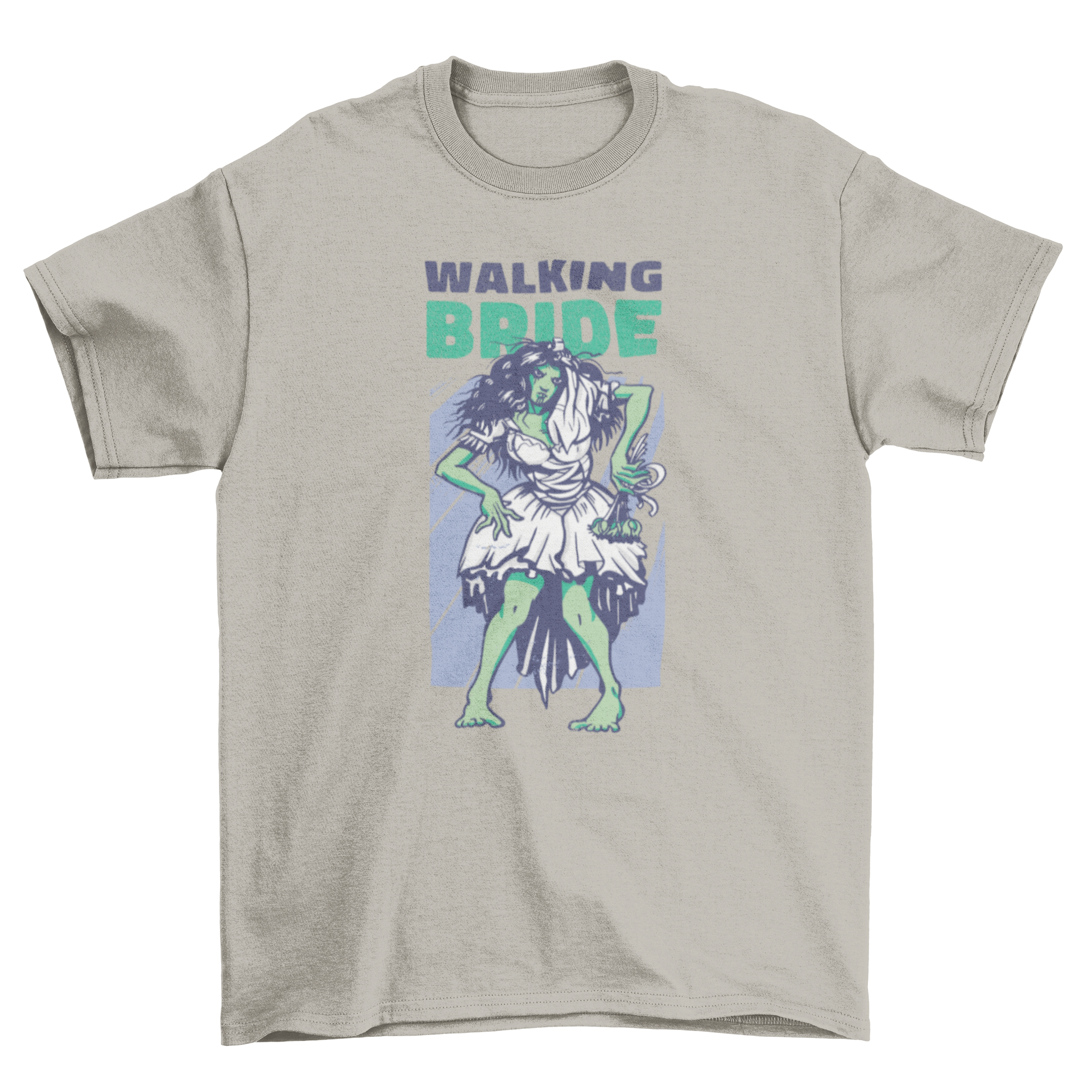 Walking Bride T-shirt featuring a zombie bride graphic with the caption 'Walking Bride'.