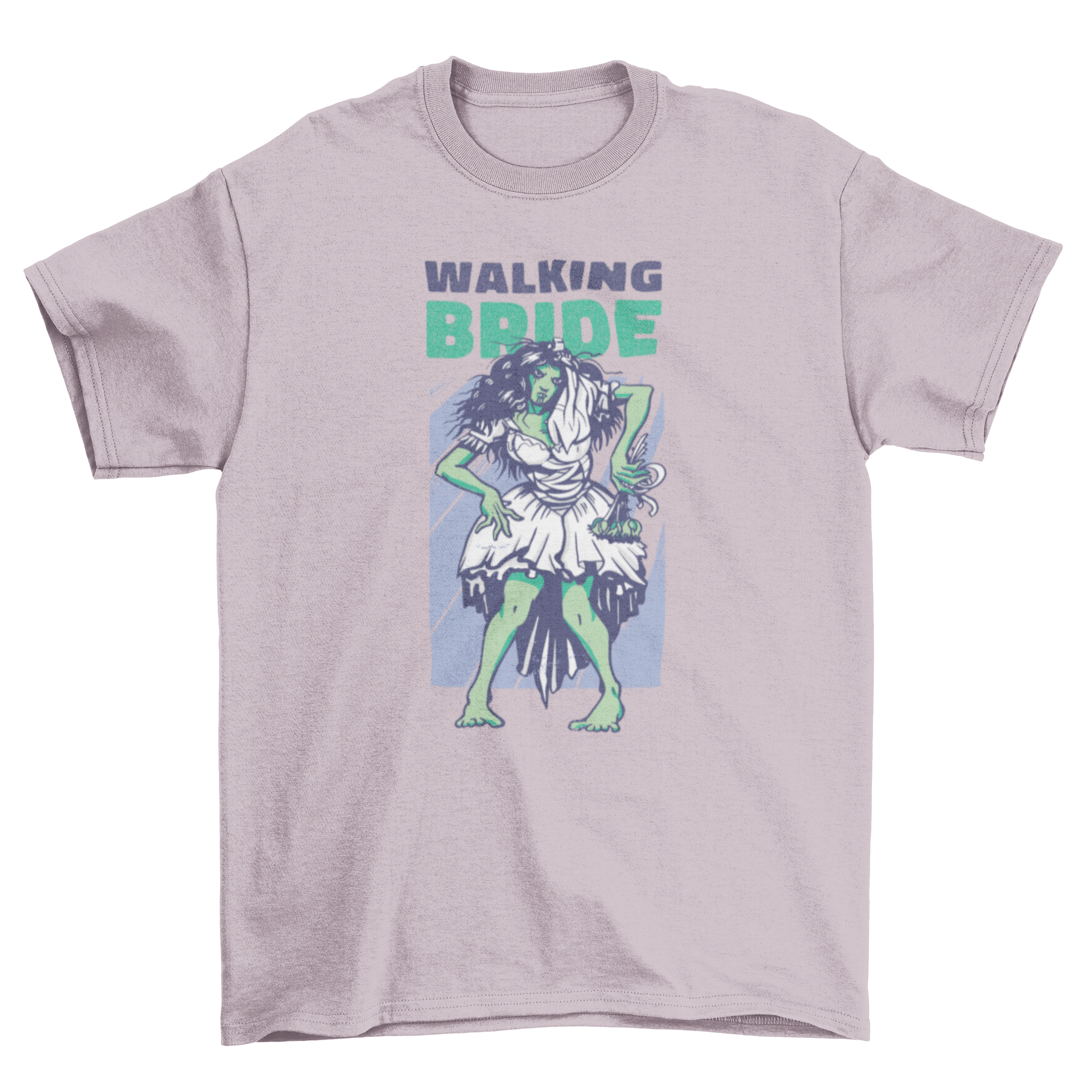 Walking Bride T-shirt featuring a zombie bride graphic with the caption 'Walking Bride'.
