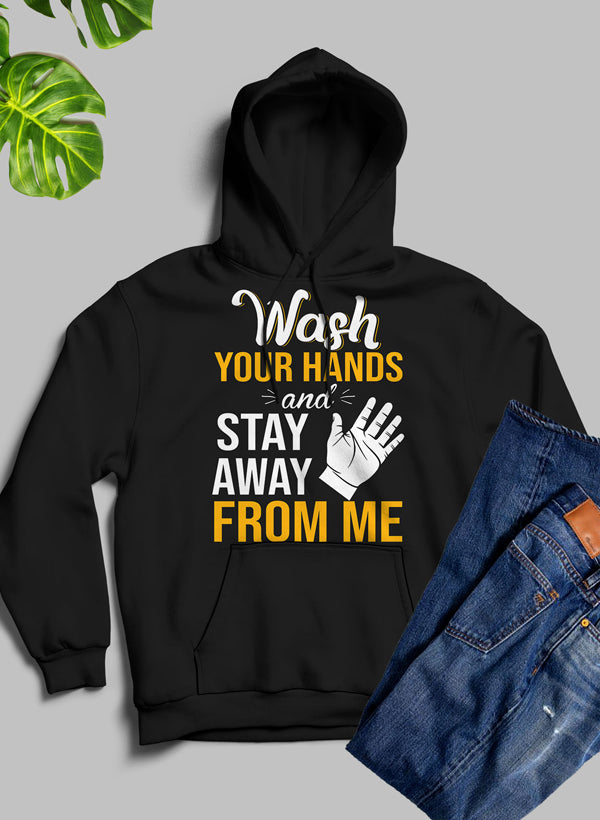 A stylish Wash Your Hands-Hoodie featuring a unique design by top artists, made from cozy fleece blend material with an adjustable hood.