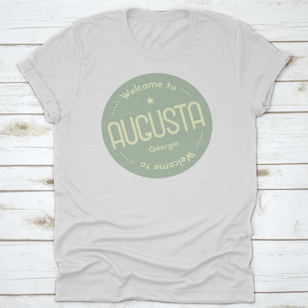 Welcome To Augusta Georgia tourism badge sticker, featuring a classic design and high-quality cotton material.
