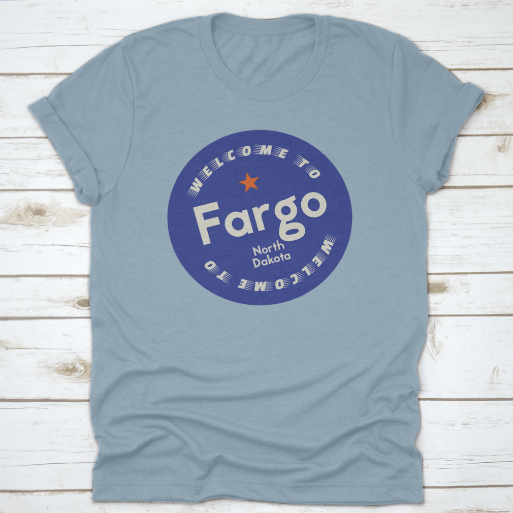 Fargo North Dakota tourism badge sticker featuring vibrant colors and classic design, perfect for travel enthusiasts.