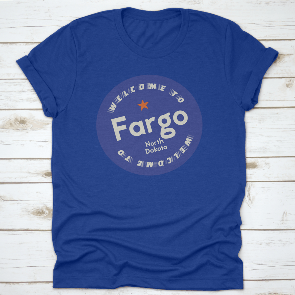 Fargo North Dakota tourism badge sticker featuring vibrant colors and classic design, perfect for travel enthusiasts.