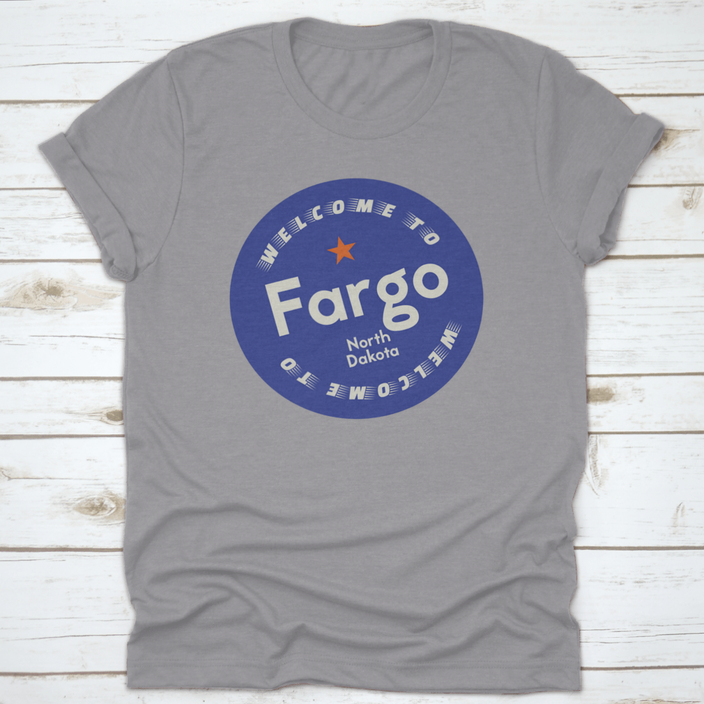 Fargo North Dakota tourism badge sticker featuring vibrant colors and classic design, perfect for travel enthusiasts.