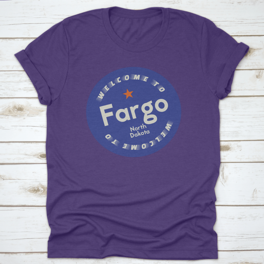Fargo North Dakota tourism badge sticker featuring vibrant colors and classic design, perfect for travel enthusiasts.