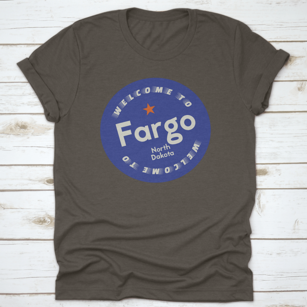 Fargo North Dakota tourism badge sticker featuring vibrant colors and classic design, perfect for travel enthusiasts.
