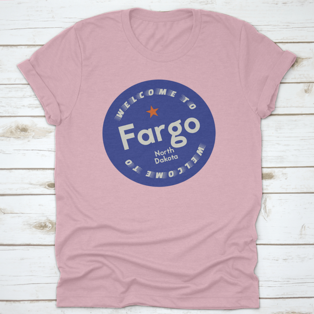 Fargo North Dakota tourism badge sticker featuring vibrant colors and classic design, perfect for travel enthusiasts.