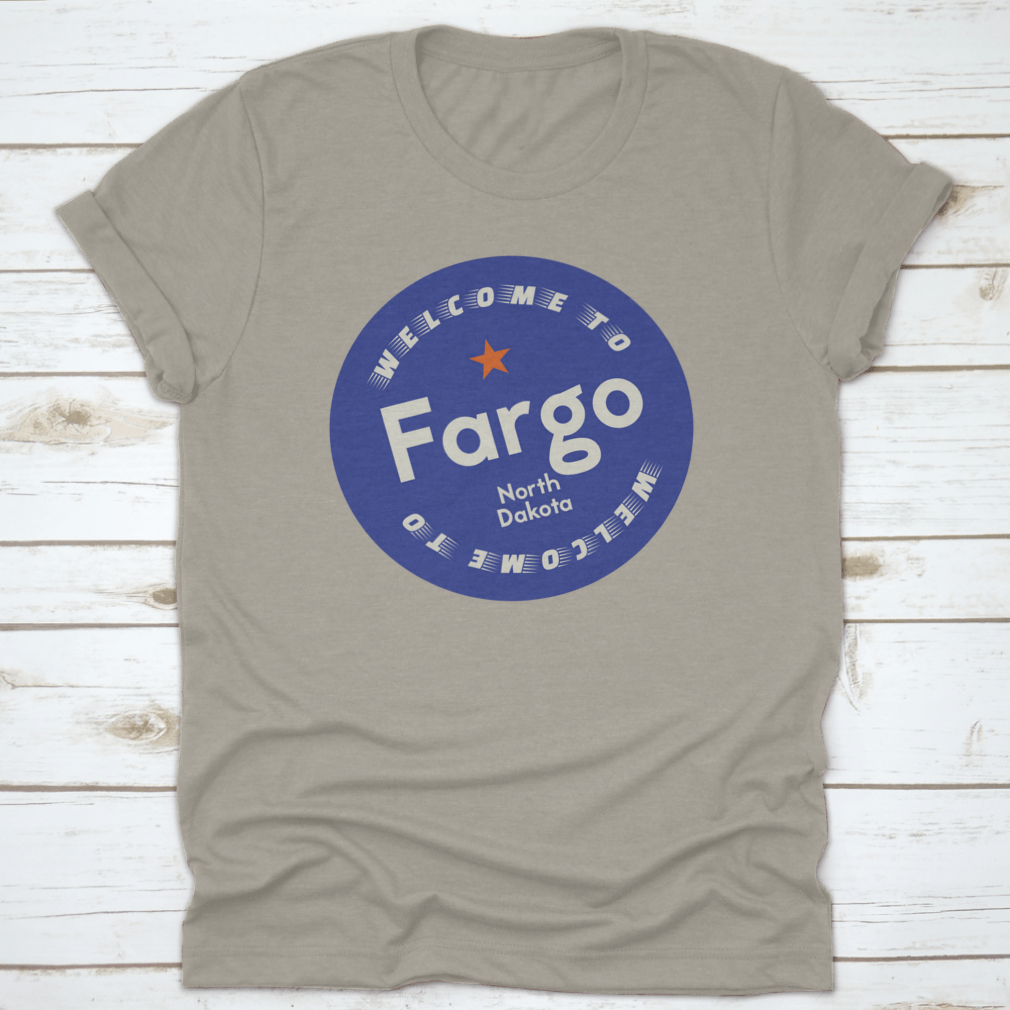 Fargo North Dakota tourism badge sticker featuring vibrant colors and classic design, perfect for travel enthusiasts.