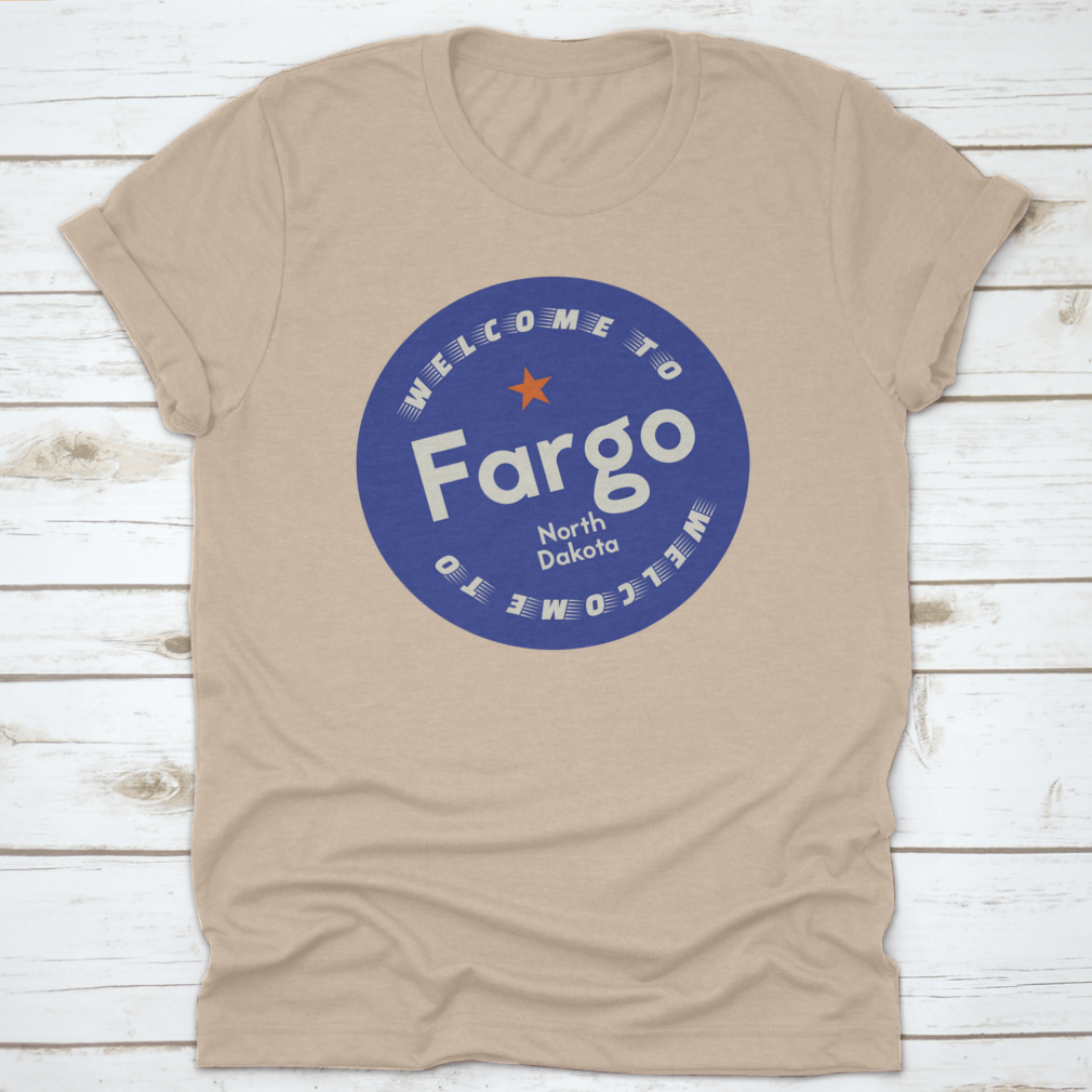 Fargo North Dakota tourism badge sticker featuring vibrant colors and classic design, perfect for travel enthusiasts.