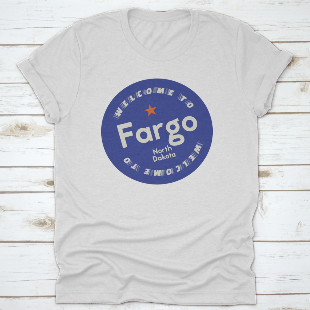 Fargo North Dakota tourism badge sticker featuring vibrant colors and classic design, perfect for travel enthusiasts.