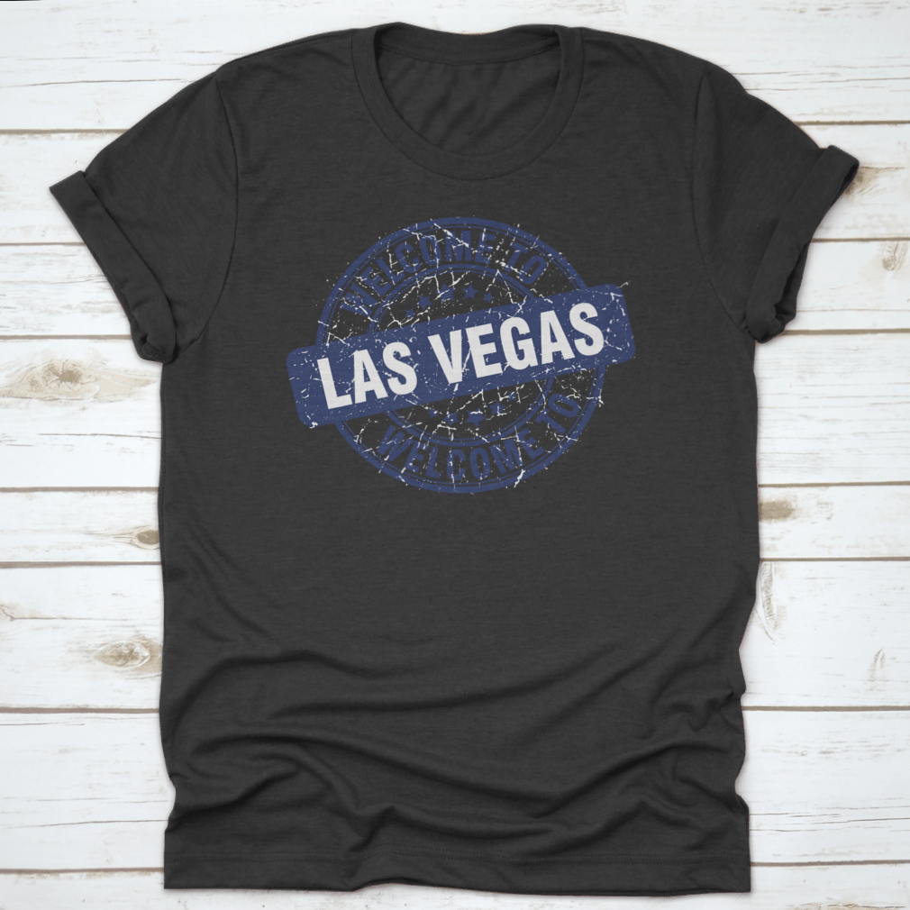 Welcome To Las Vegas Stamp Shirt featuring a five stars vector design, made from high-quality cotton for comfort and style.