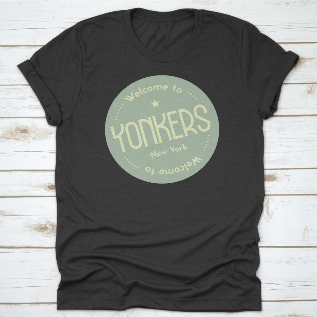 Welcome To Yonkers New York tourism badge sticker, featuring a classic design and high-quality cotton material.