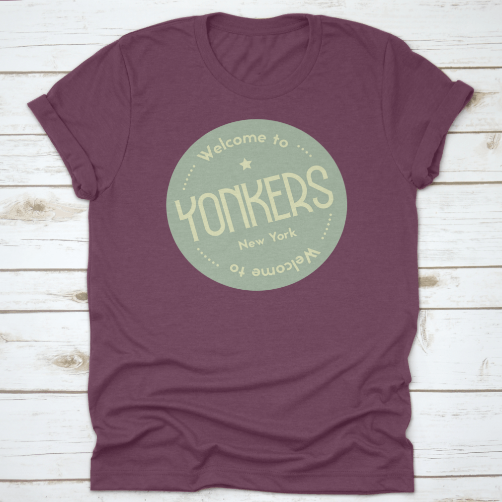 Welcome To Yonkers New York tourism badge sticker, featuring a classic design and high-quality cotton material.