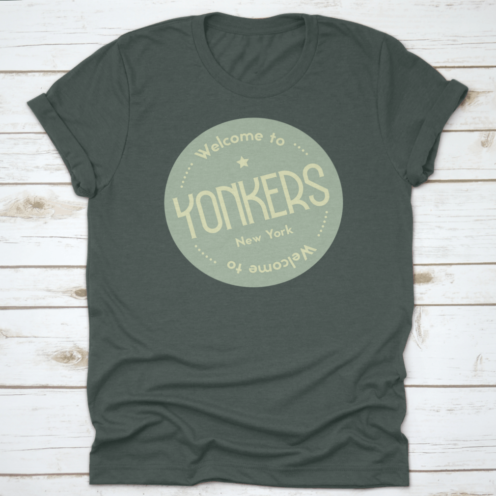 Welcome To Yonkers New York tourism badge sticker, featuring a classic design and high-quality cotton material.