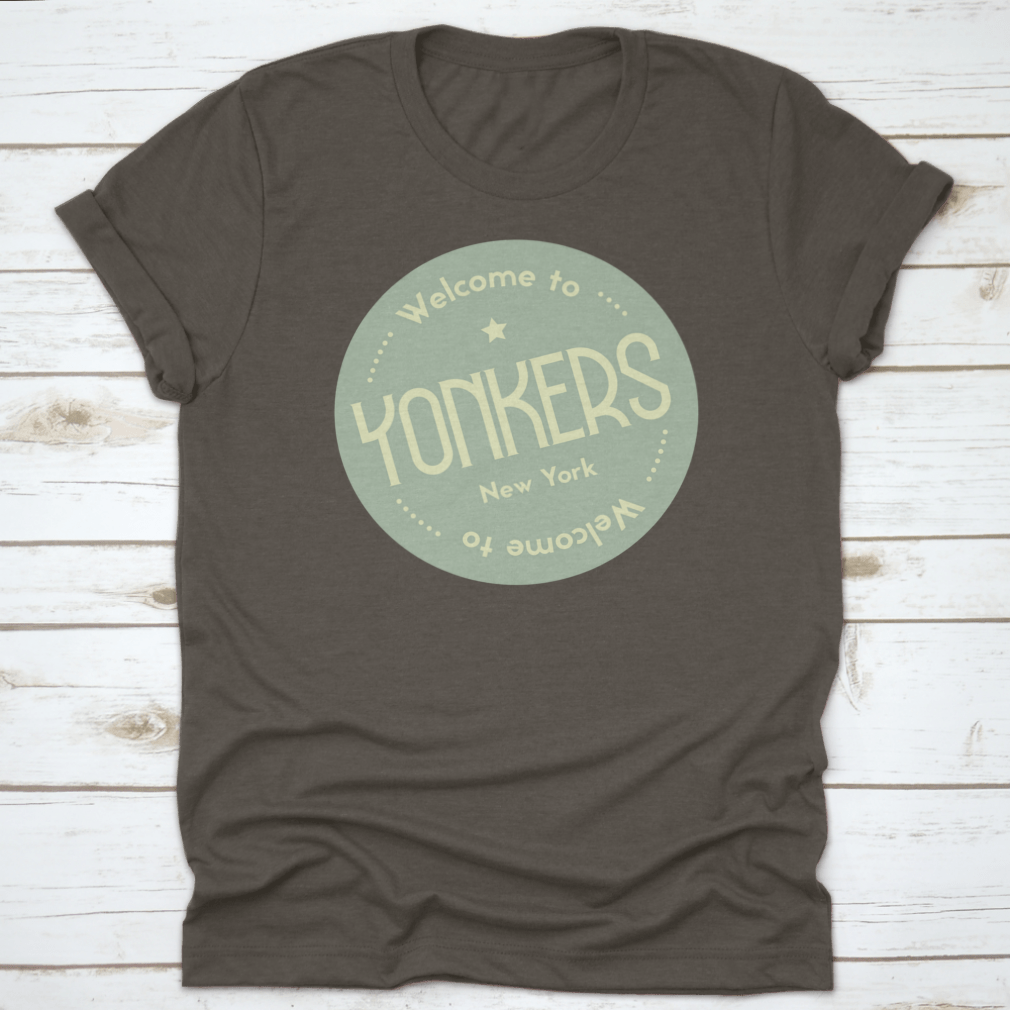 Welcome To Yonkers New York tourism badge sticker, featuring a classic design and high-quality cotton material.
