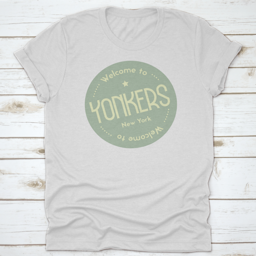 Welcome To Yonkers New York tourism badge sticker, featuring a classic design and high-quality cotton material.