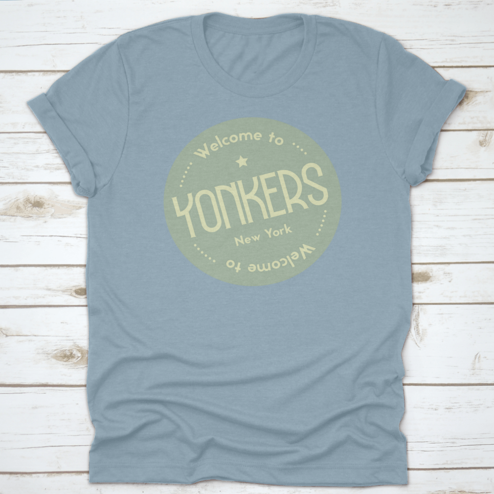 Welcome To Yonkers New York tourism badge sticker, featuring a classic design and high-quality cotton material.