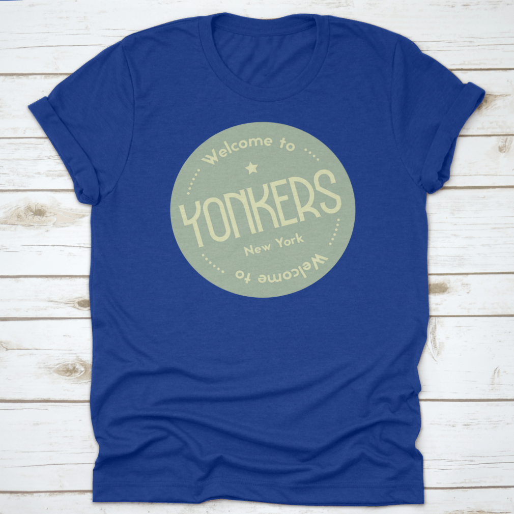 Welcome To Yonkers New York tourism badge sticker, featuring a classic design and high-quality cotton material.