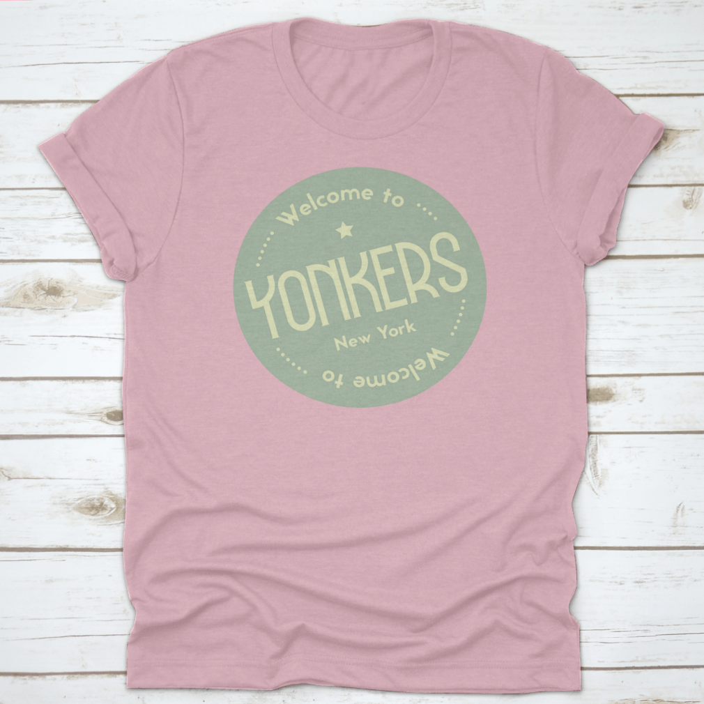 Welcome To Yonkers New York tourism badge sticker, featuring a classic design and high-quality cotton material.