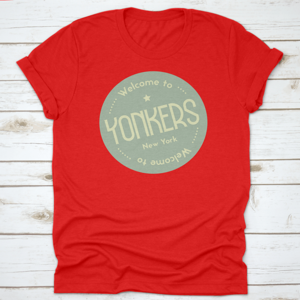 Welcome To Yonkers New York tourism badge sticker, featuring a classic design and high-quality cotton material.