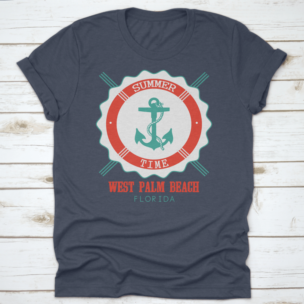West Palm Beach Anchor Seal T-Shirt featuring a classic fit and made from 100% cotton, perfect for summer wear.