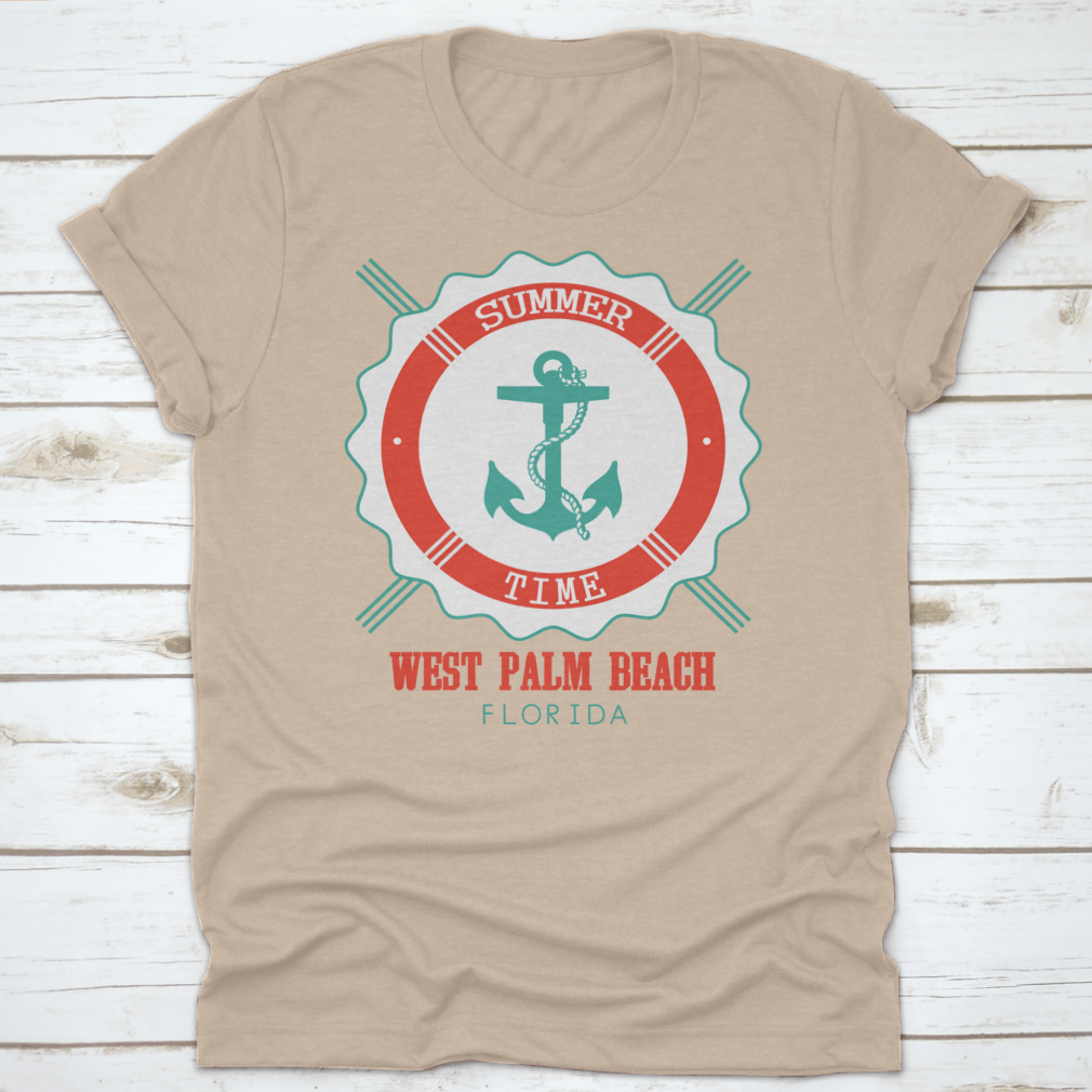 West Palm Beach Anchor Seal T-Shirt featuring a classic fit and made from 100% cotton, perfect for summer wear.