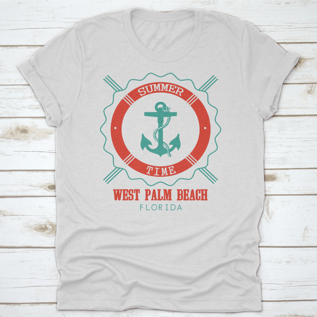 West Palm Beach Anchor Seal T-Shirt featuring a classic fit and made from 100% cotton, perfect for summer wear.