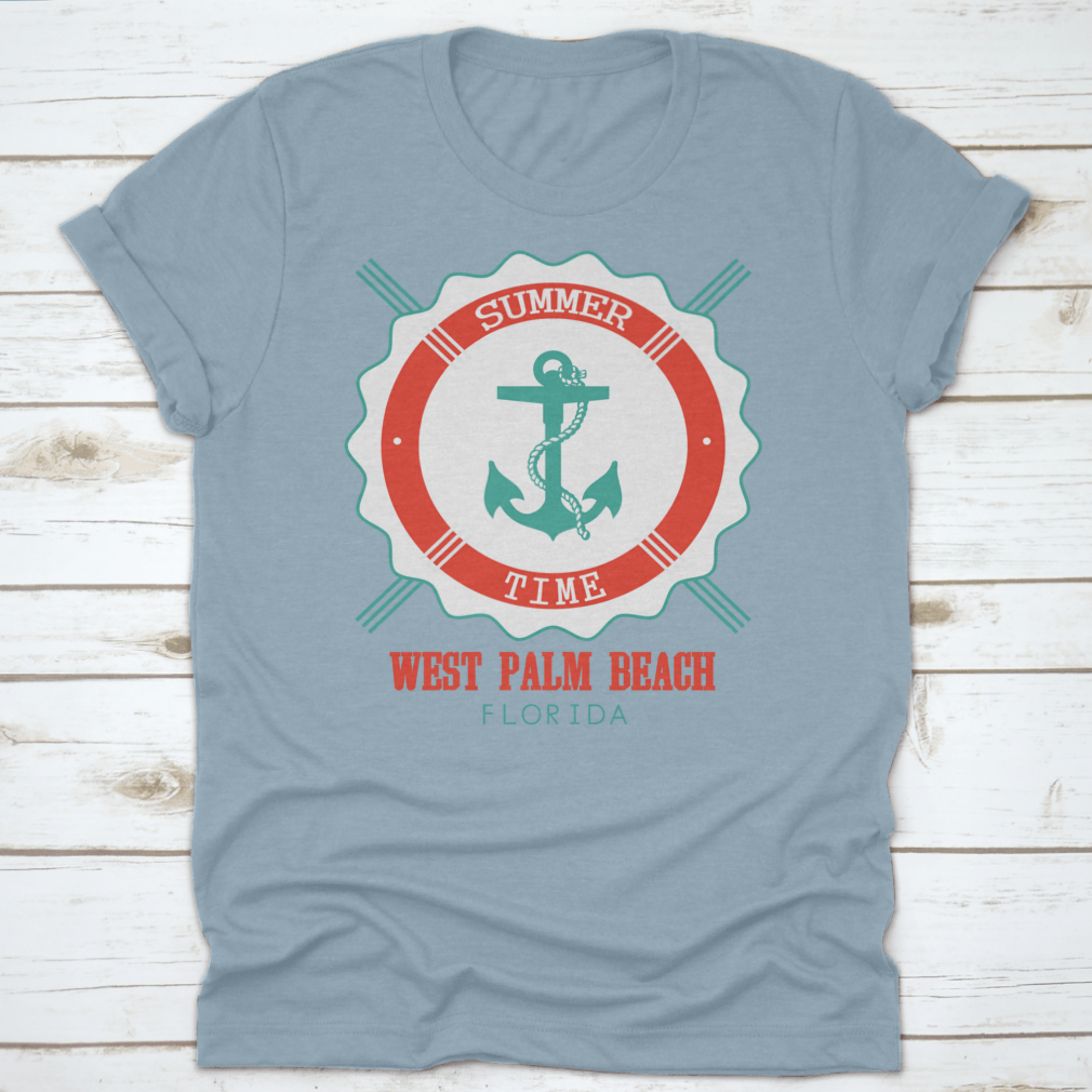 West Palm Beach Anchor Seal T-Shirt featuring a classic fit and made from 100% cotton, perfect for summer wear.